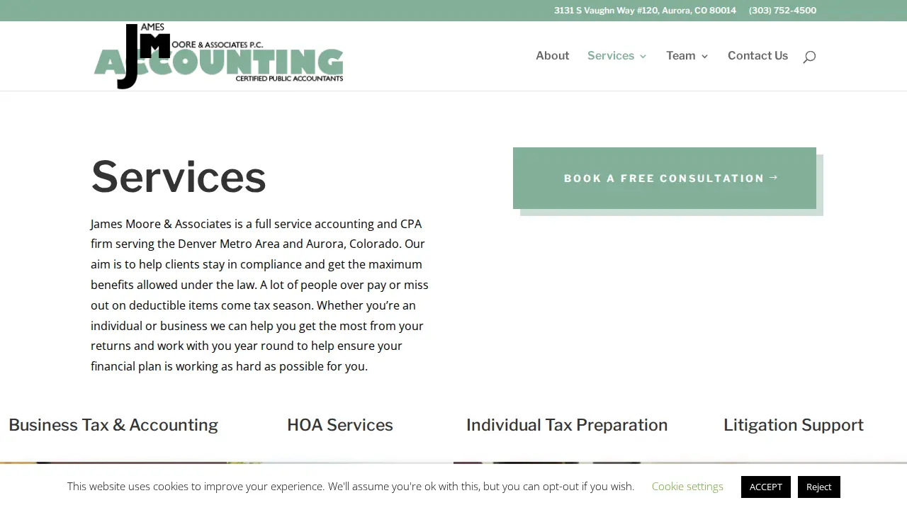 James Moore & Associates page
