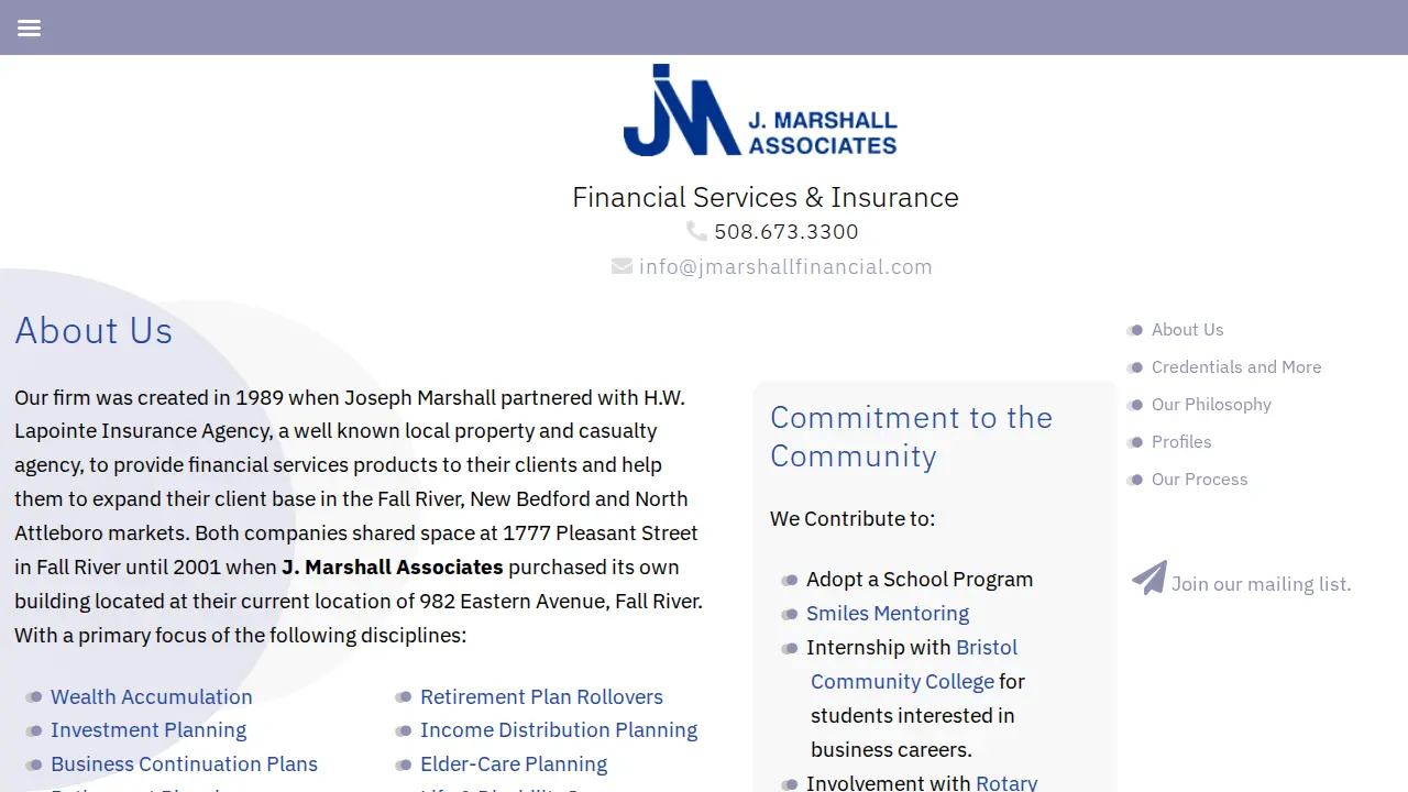 J Marshall Associates page