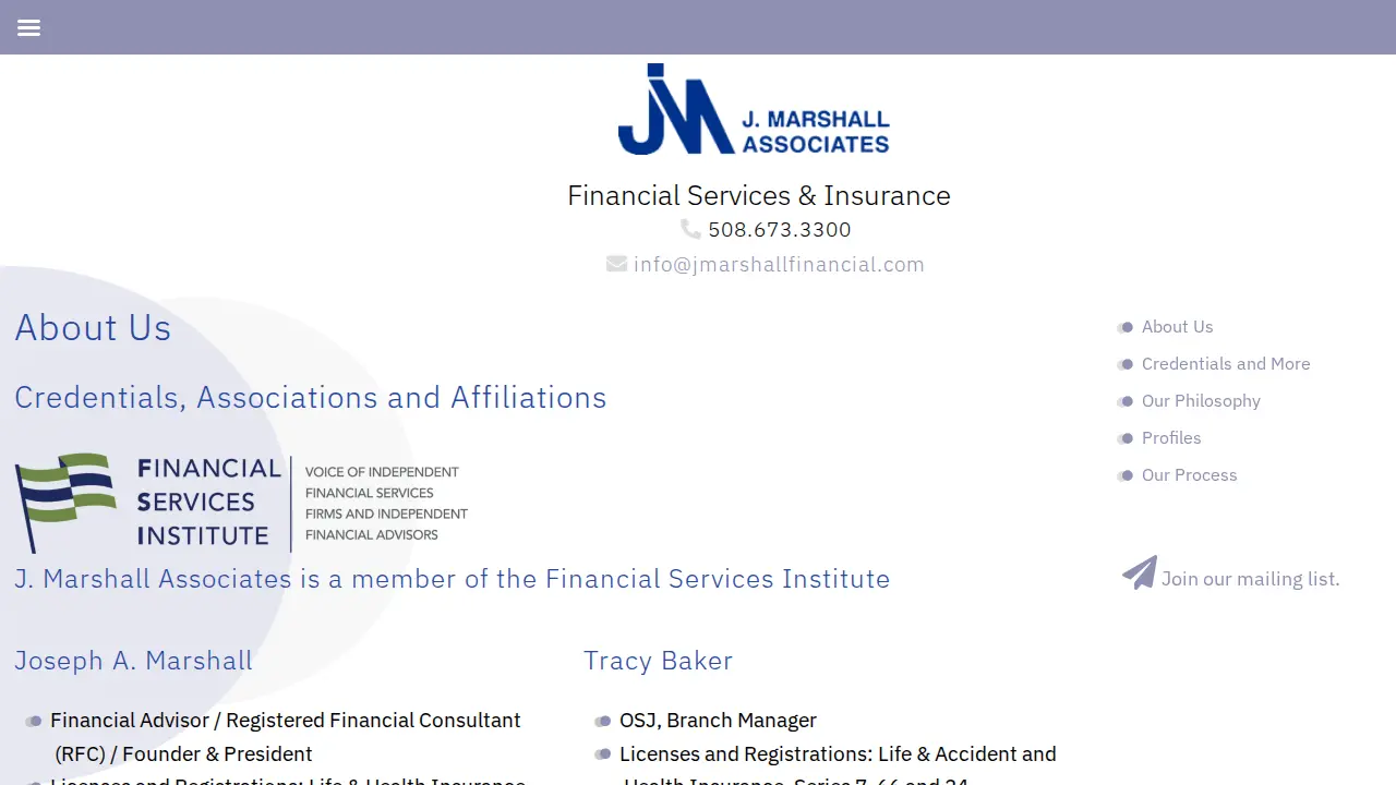 J Marshall Associates page