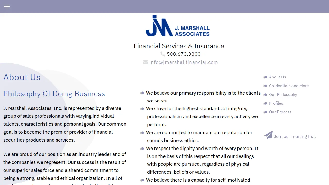 J Marshall Associates page