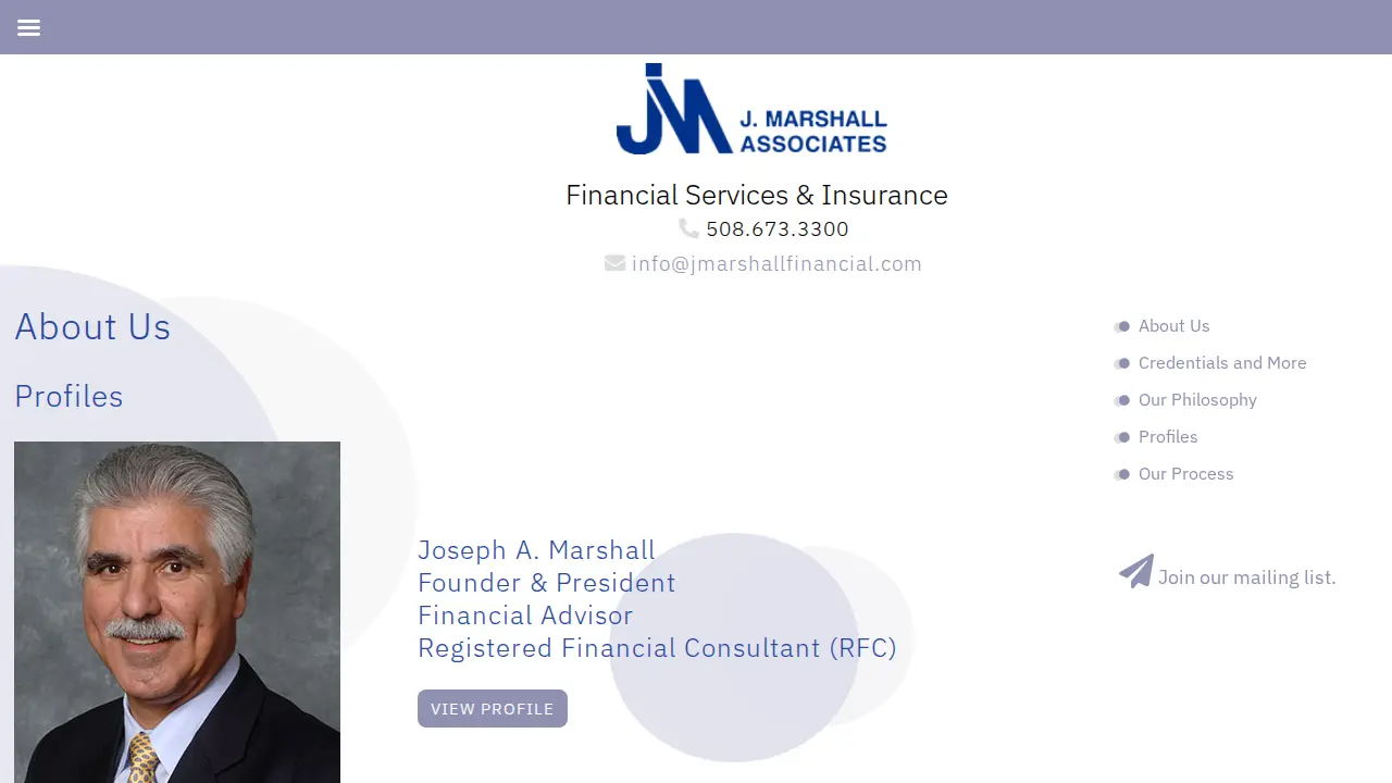 J Marshall Associates page