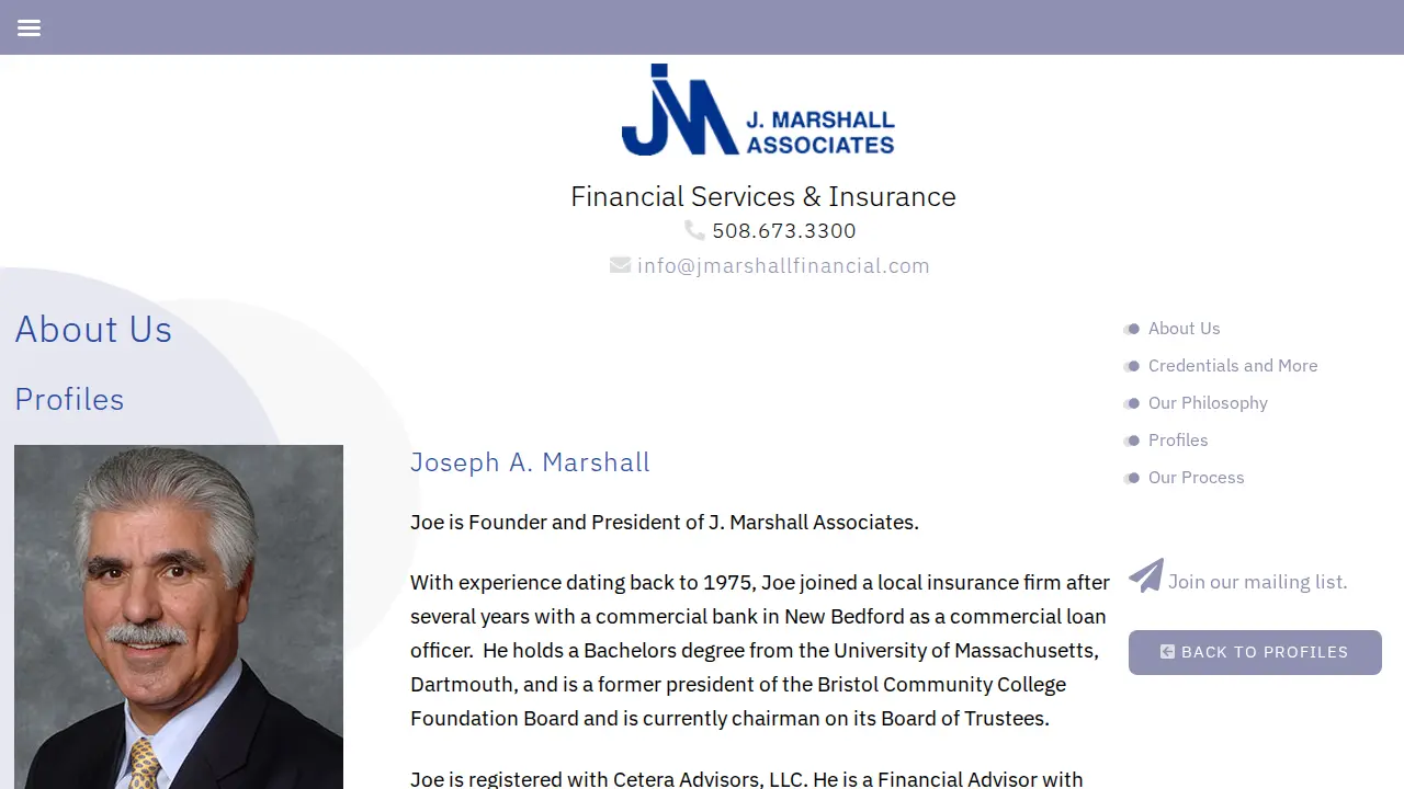 J Marshall Associates page