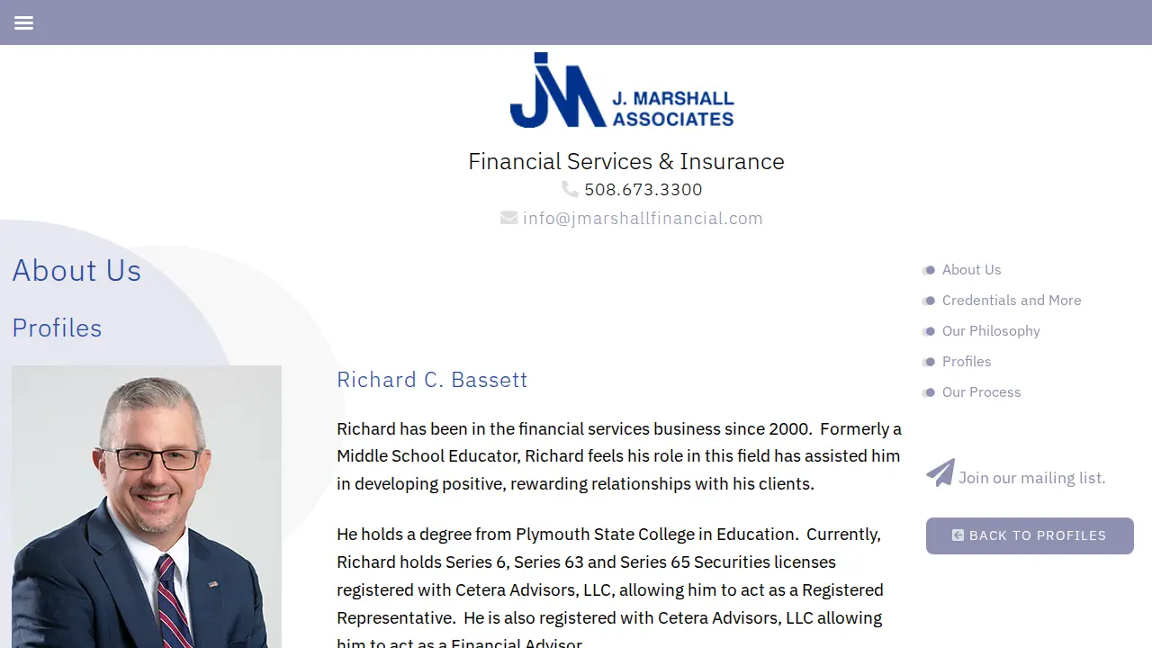 J Marshall Associates page