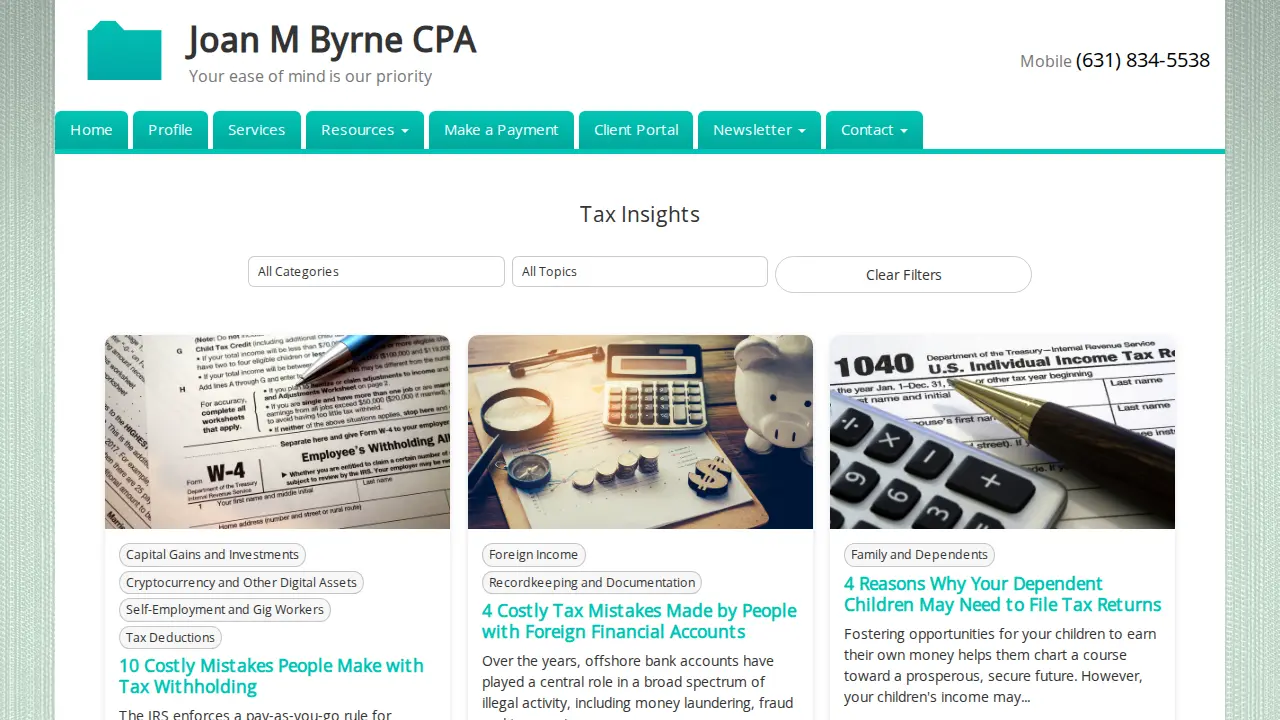 Joan M Byrne CPA page