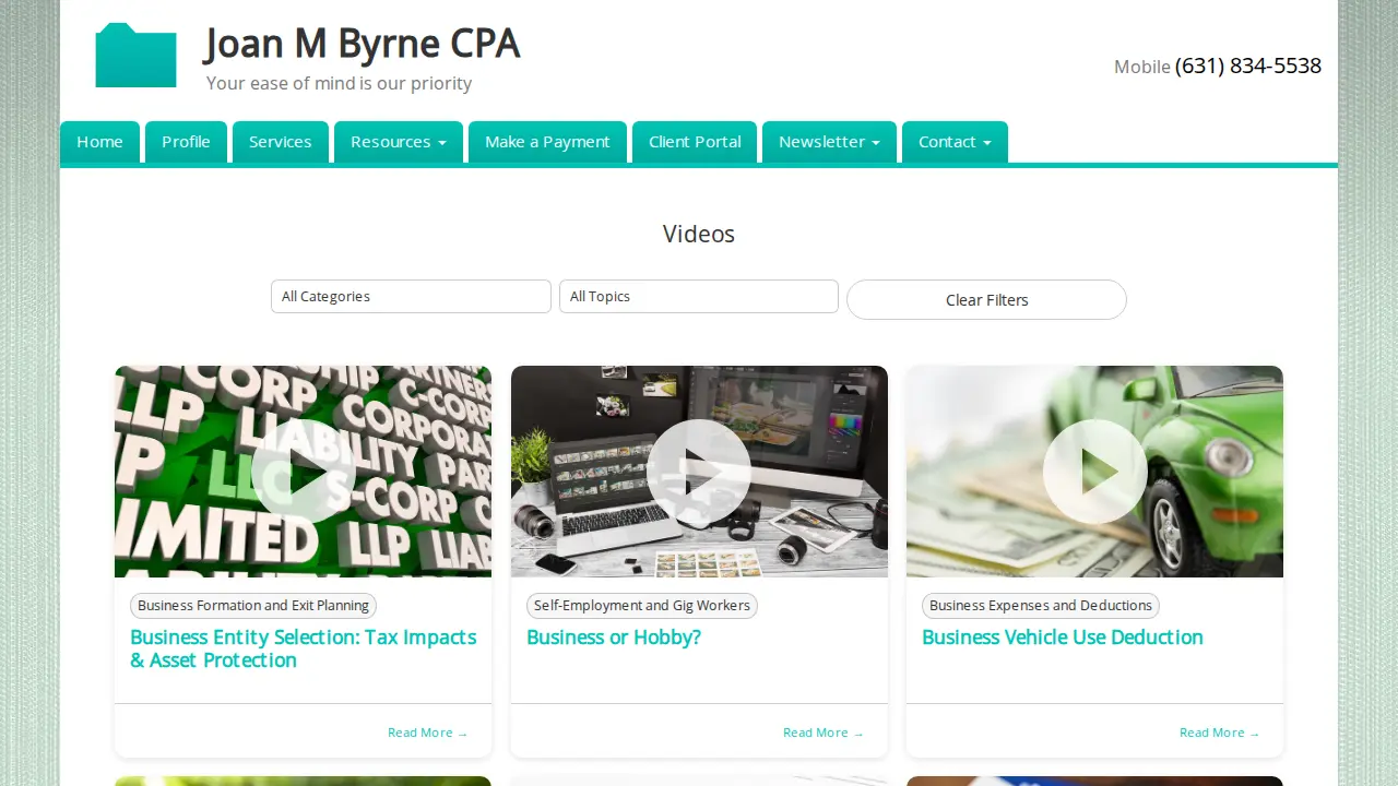 Joan M Byrne CPA page