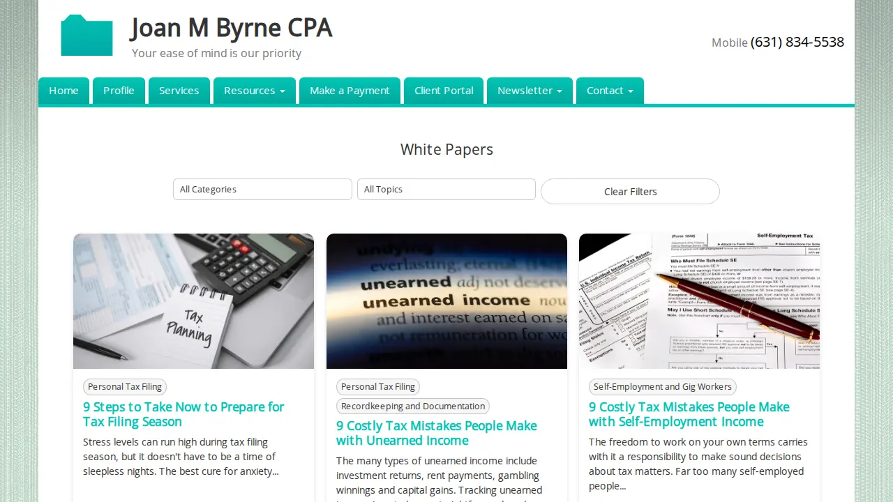 Joan M Byrne CPA page