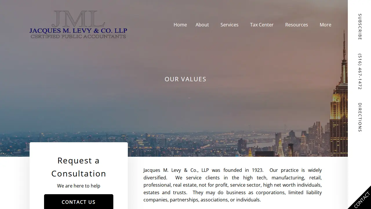 Jacques M. Levy & Co. LLP page