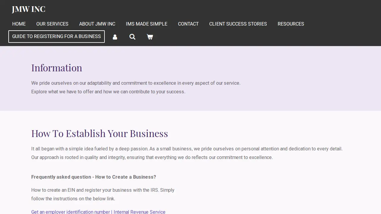 JMW-Inc page