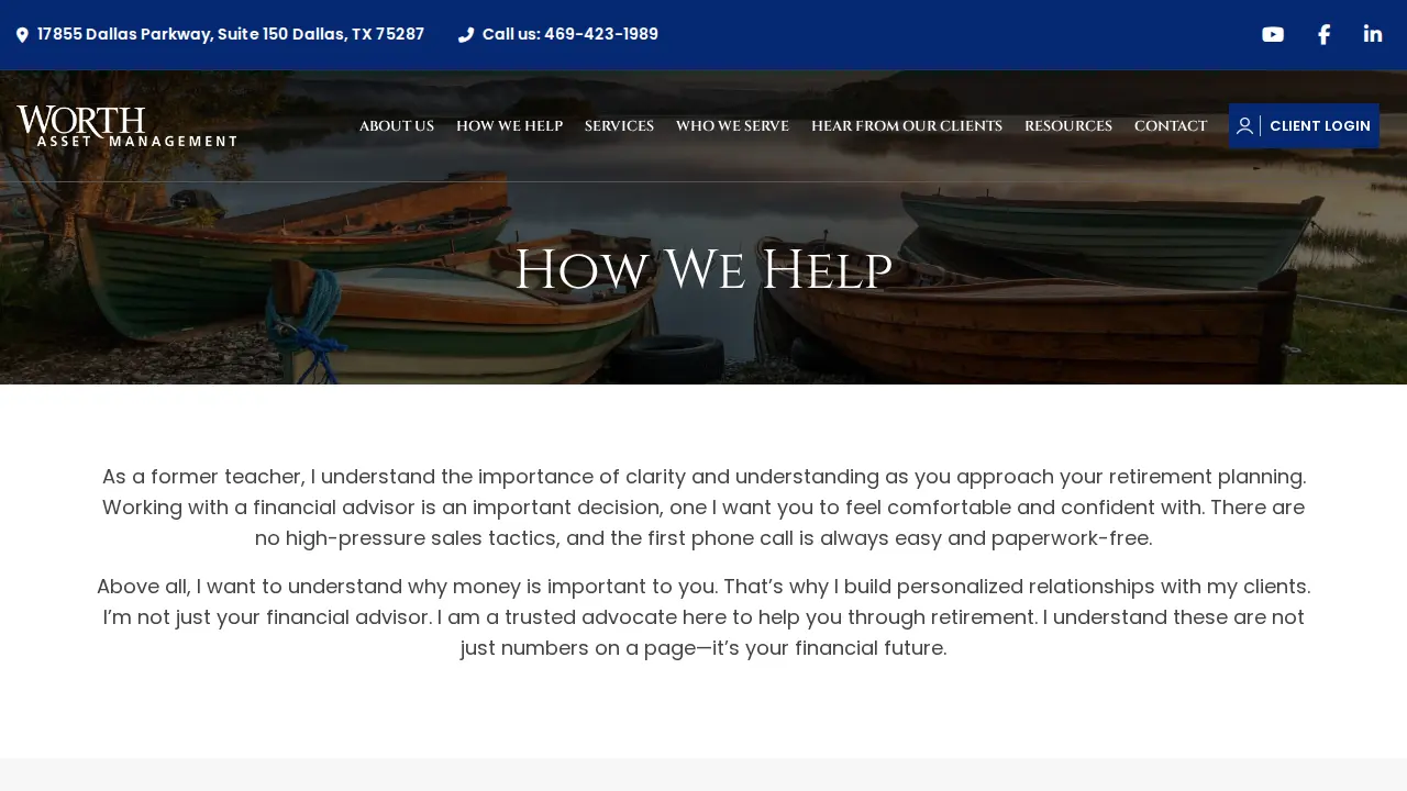 Joe Dowdall - Worth Asset Management page