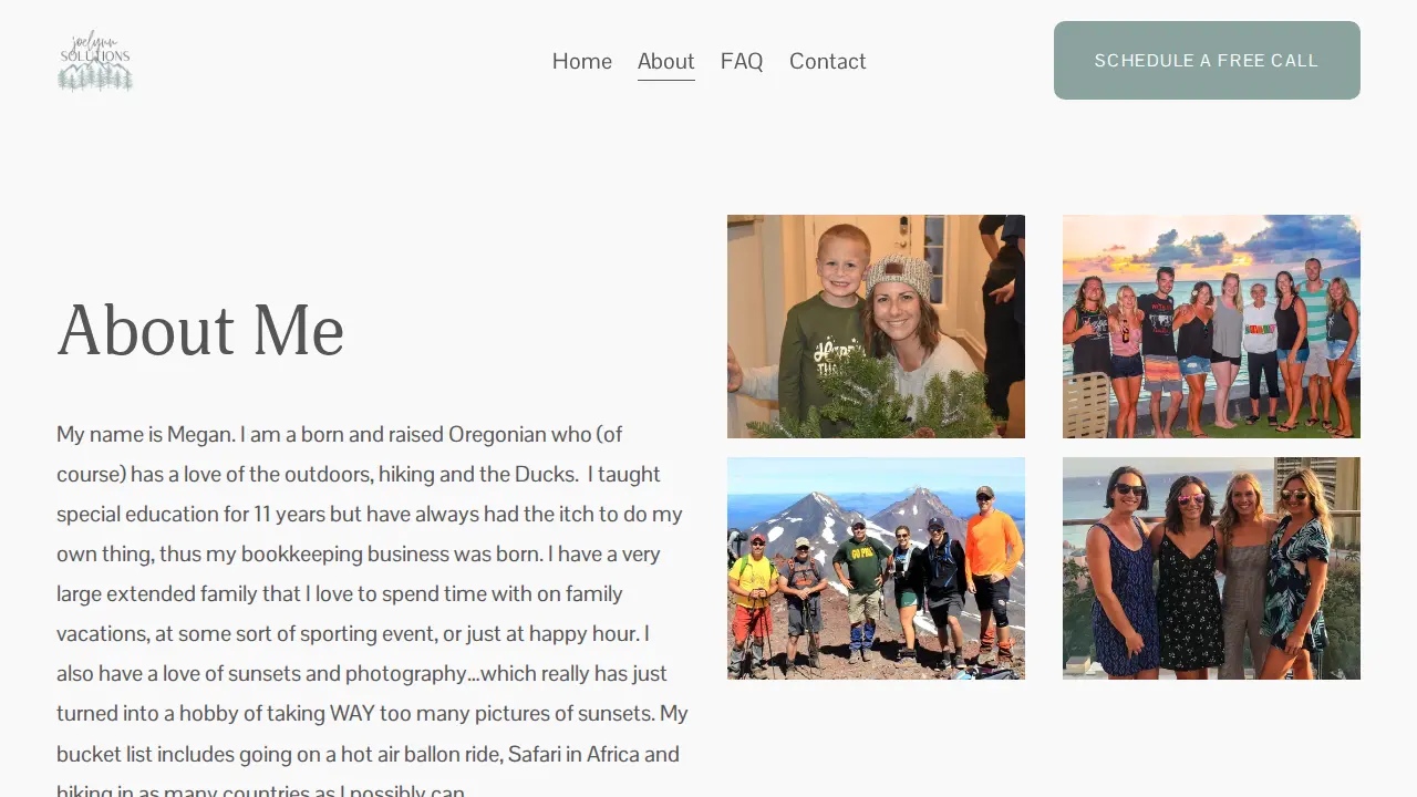 Joelynn Solutions Bookkeeping page