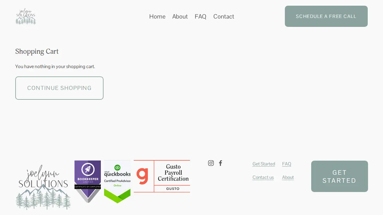 Joelynn Solutions Bookkeeping page