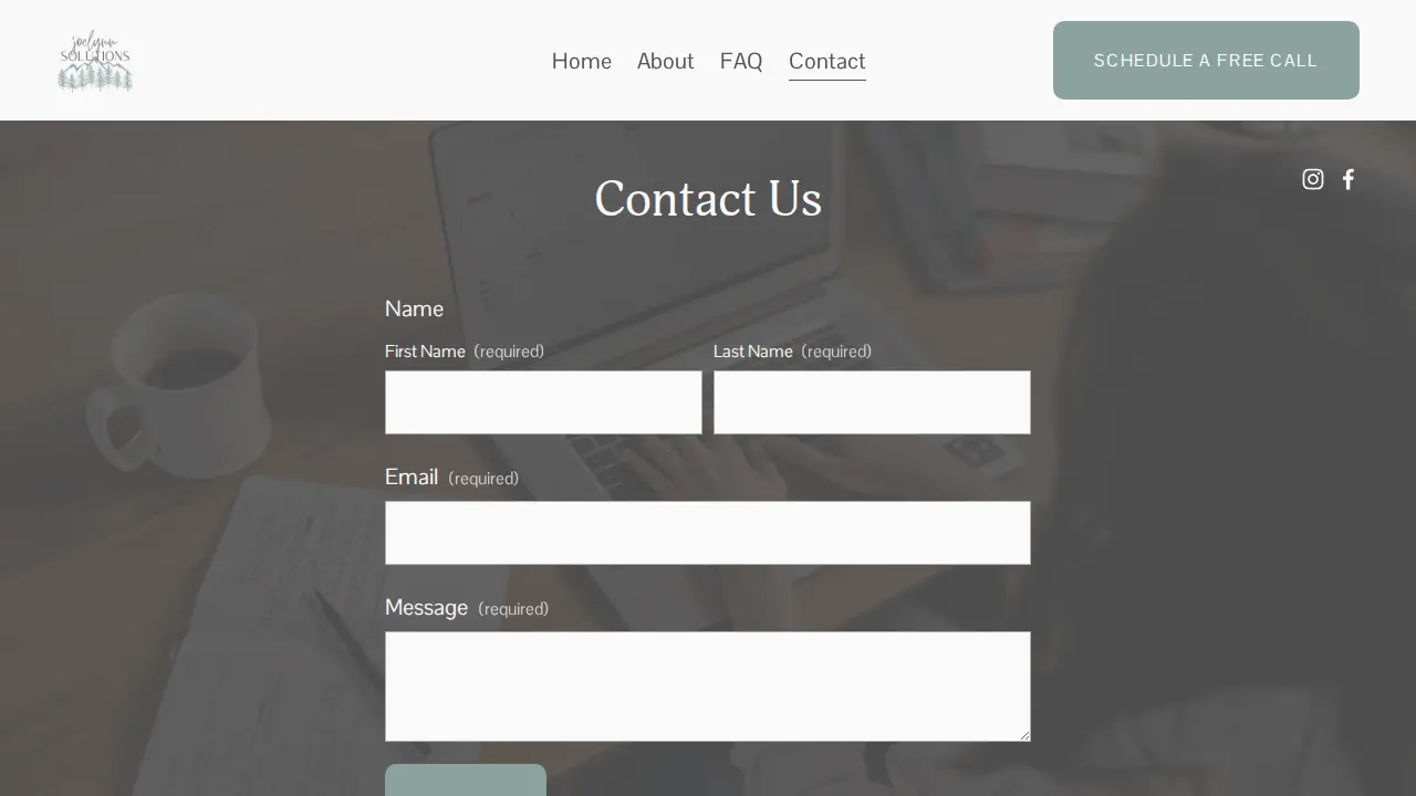 Joelynn Solutions Bookkeeping page