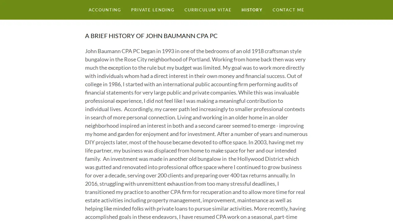 John Baumann CPA PC page