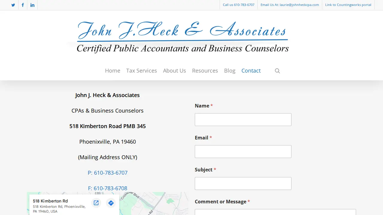 John J Heck & Associates CPAs page