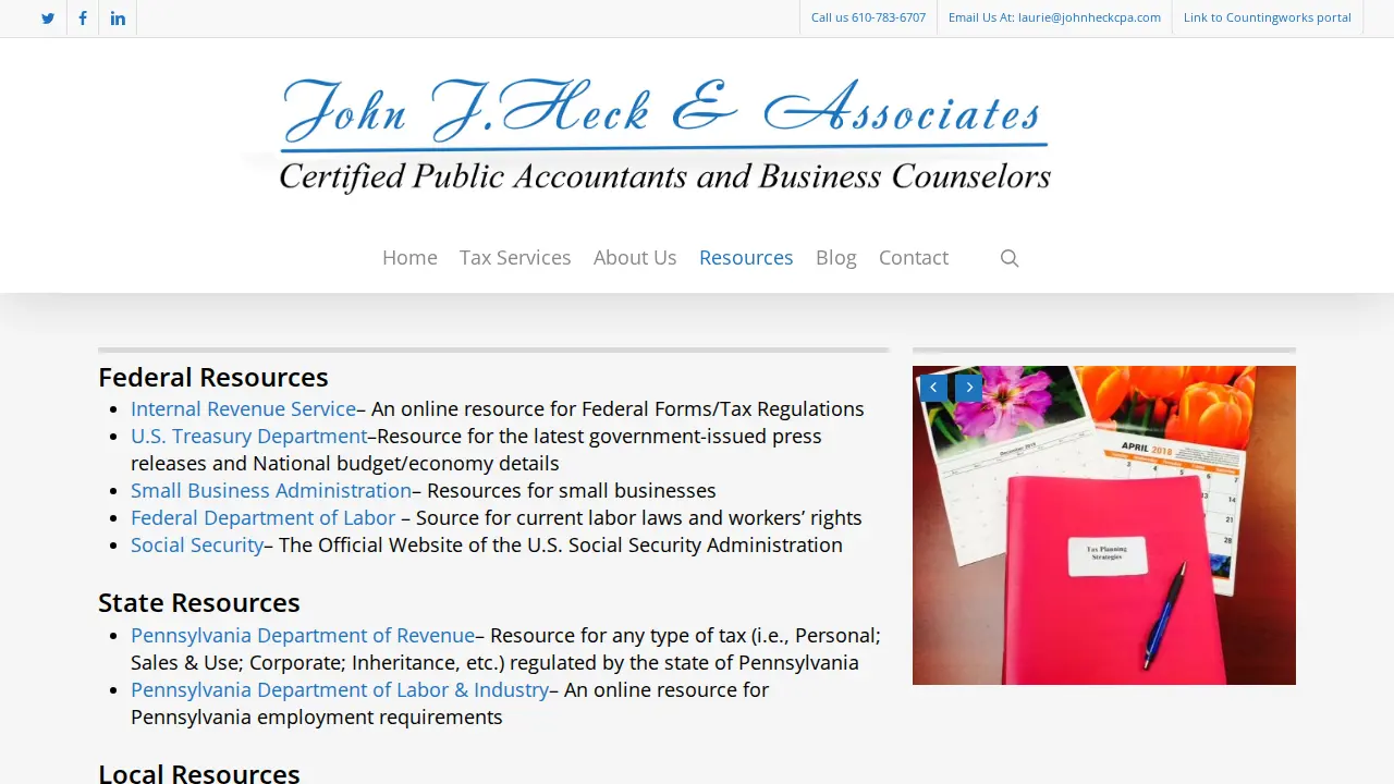 John J Heck & Associates CPAs page