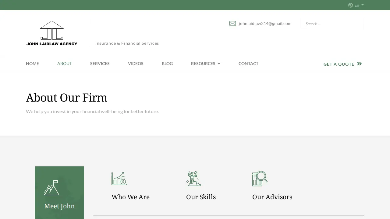 John Laidlaw Agency page