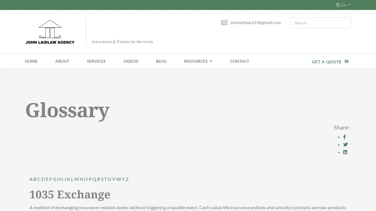 John Laidlaw Agency page