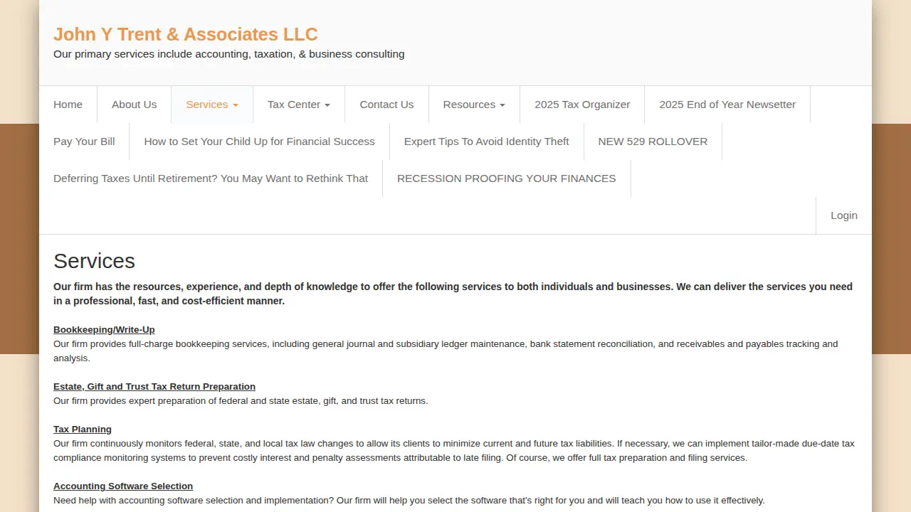 John Y Trent & Associates LLC page