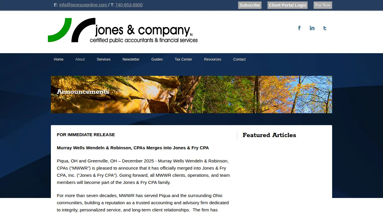 Jones & Company Financial Services page
