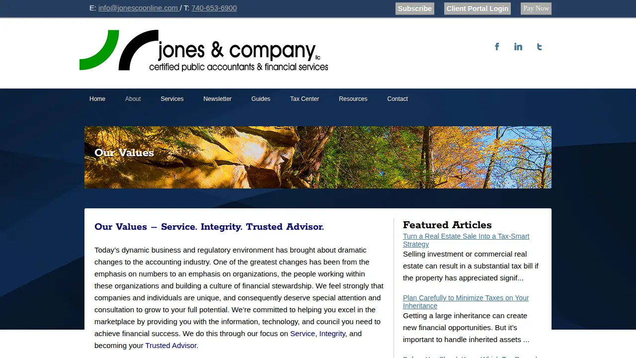 Jones & Company Financial Services page