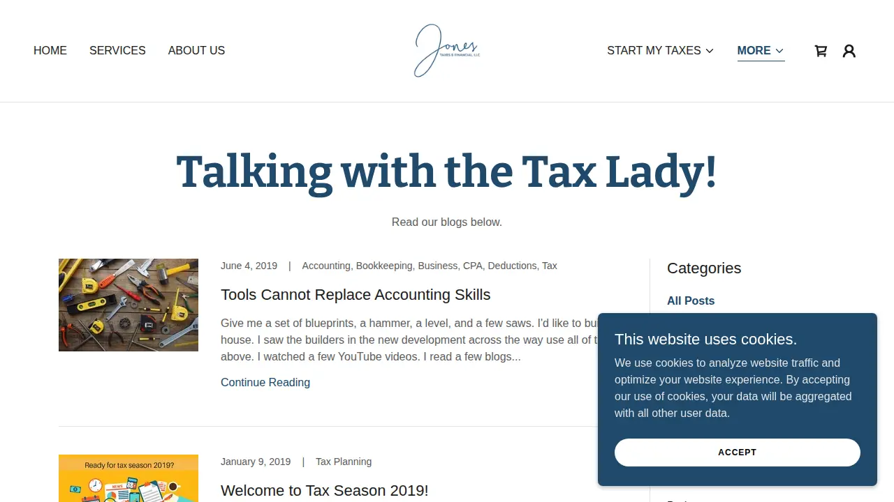 Jones Taxes & Financial Services, LLC page