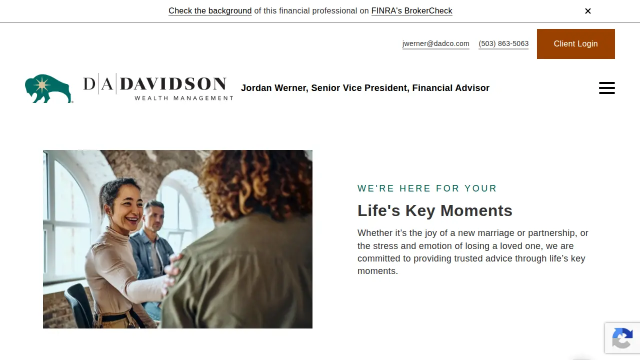 Jordan Werner | D.A. Davidson Wealth Management page
