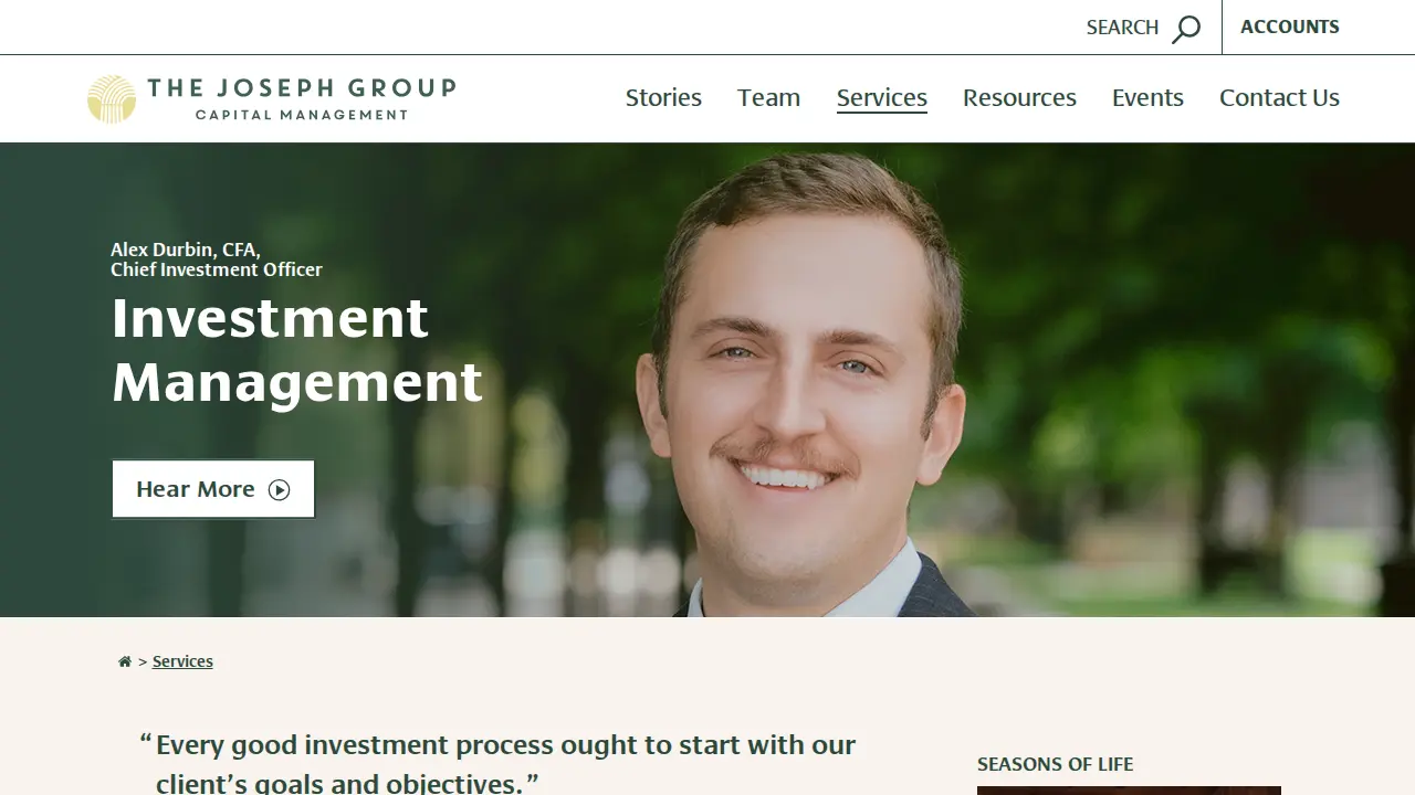 The Joseph Group Capital Management page
