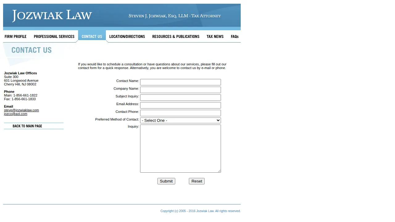 Jozwiak Law page