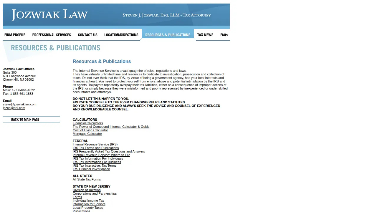 Jozwiak Law page