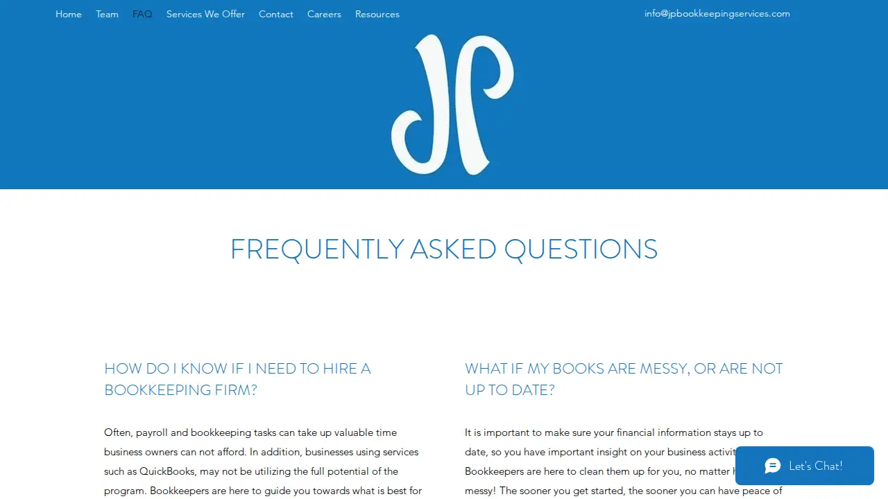 JP Bookkeeping Services Inc page