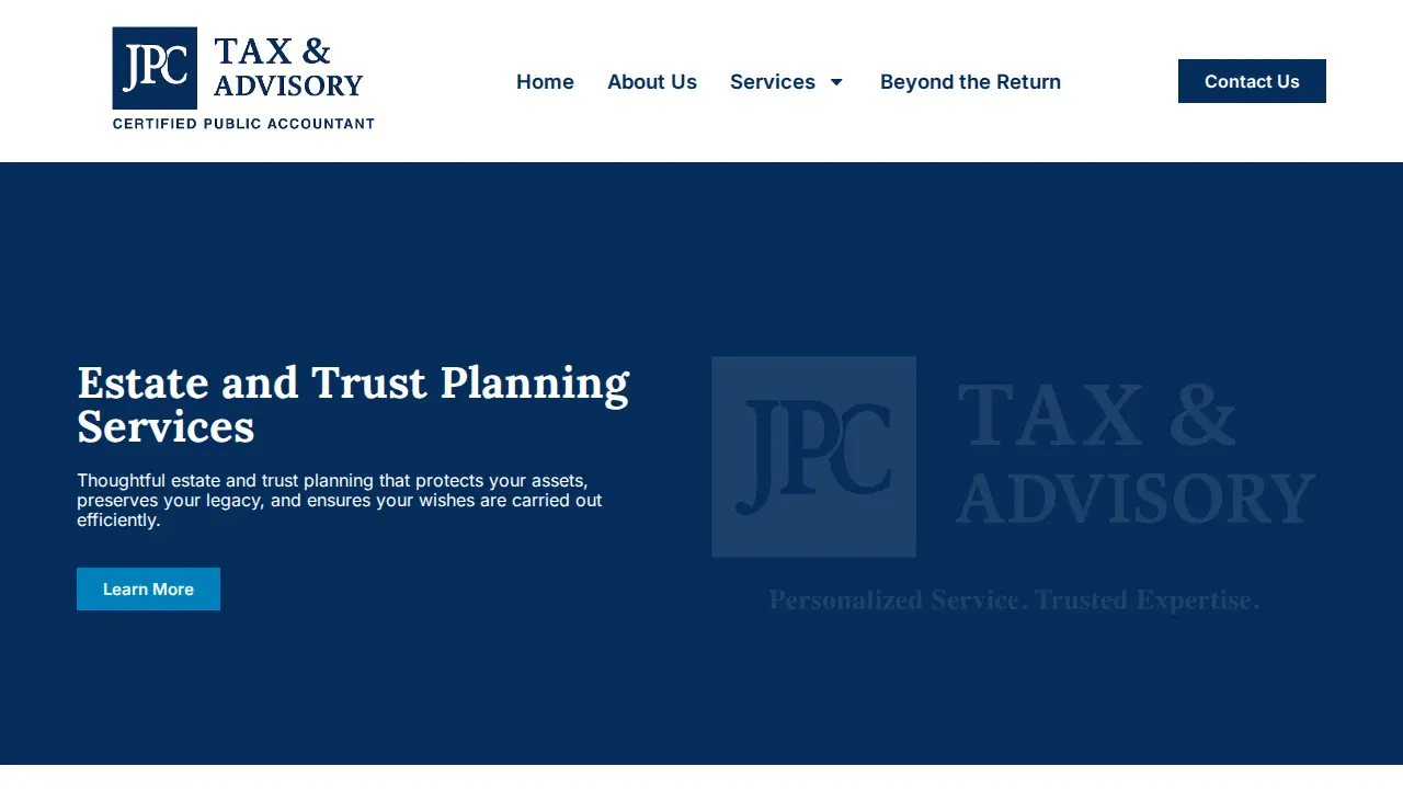 JPC Tax & Advisory page