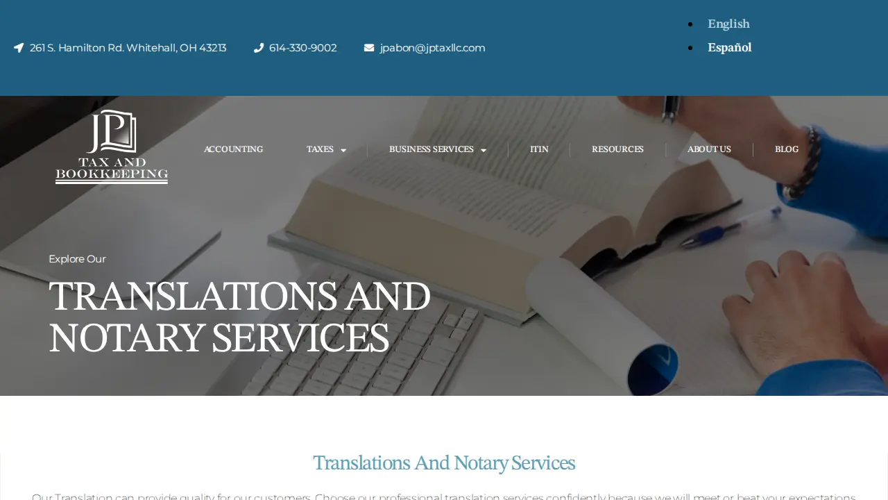 JP Tax and Bookkeeping LLC page