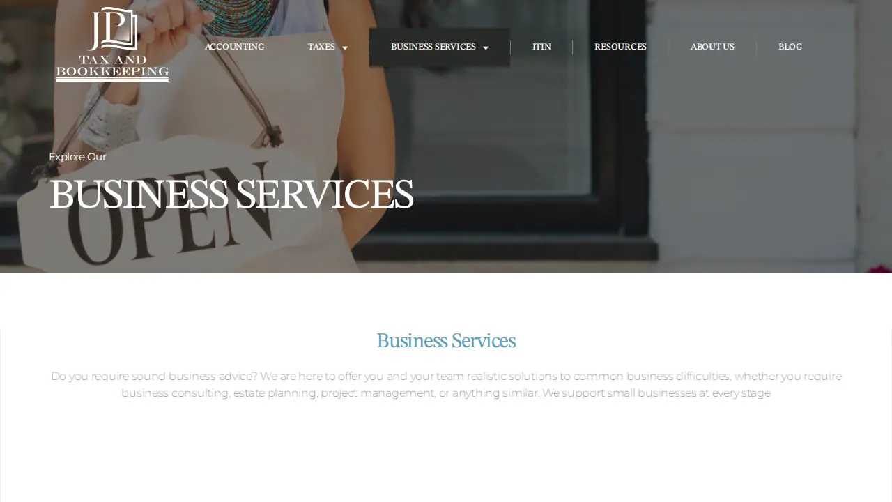 JP Tax and Bookkeeping LLC page