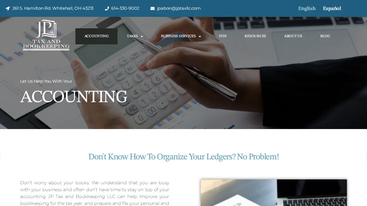 JP Tax and Bookkeeping LLC page