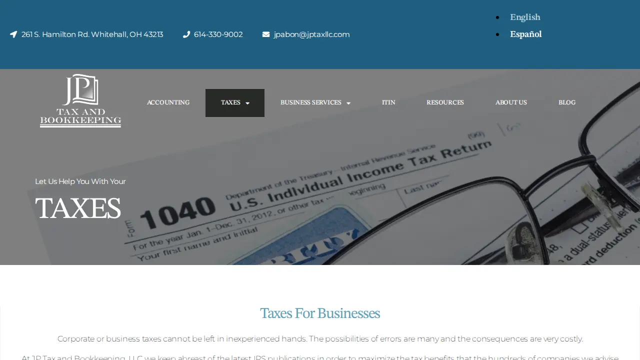 JP Tax and Bookkeeping LLC page