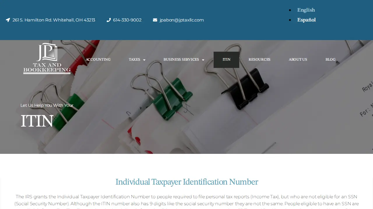 JP Tax and Bookkeeping LLC page