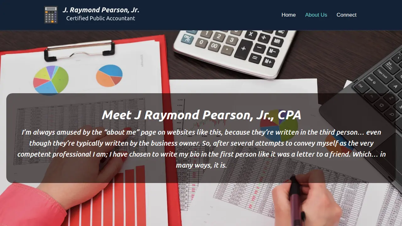 J Raymond Pearson, Jr. CPA page