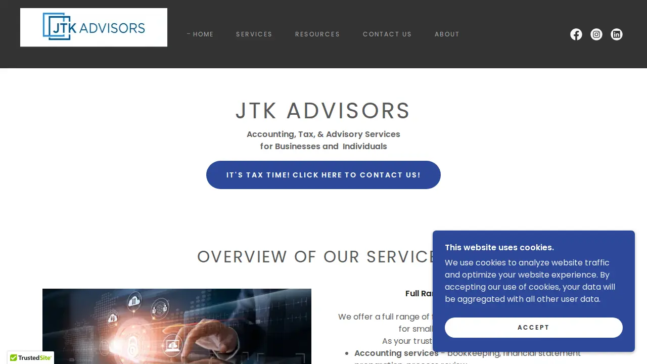 JTK Advisors website
