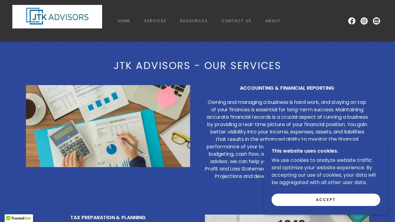 JTK Advisors page