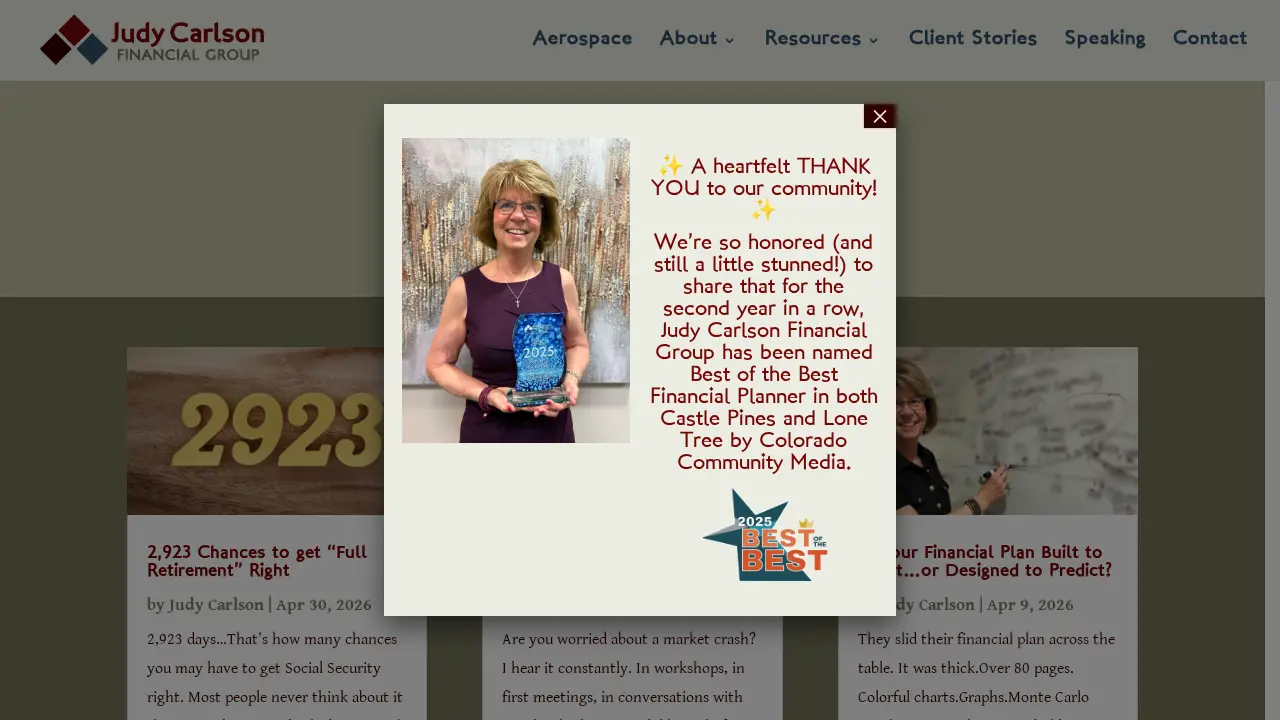 Judy Carlson Financial Group page