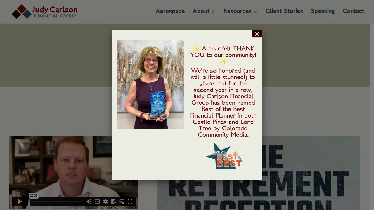 Judy Carlson Financial Group page