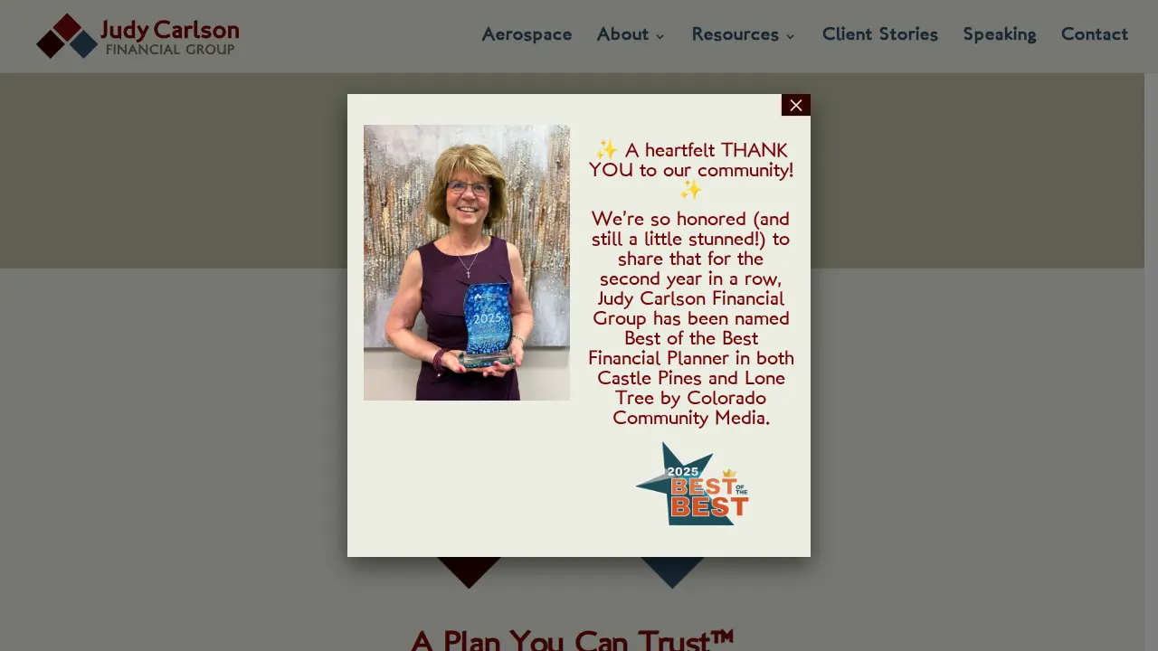 Judy Carlson Financial Group page