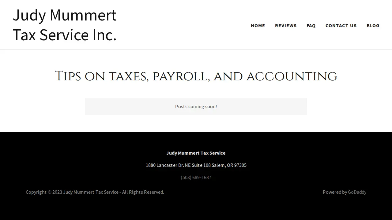 Judy Mummert Tax Service page