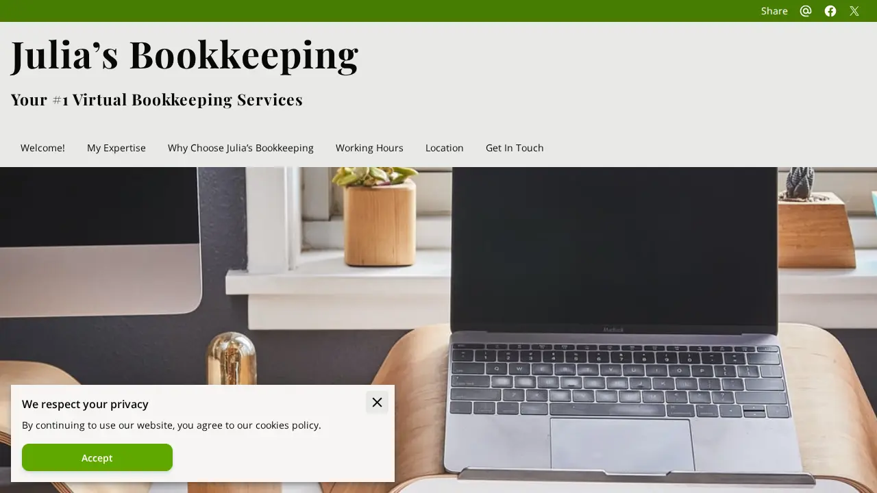 Julia’s Bookkeeping page