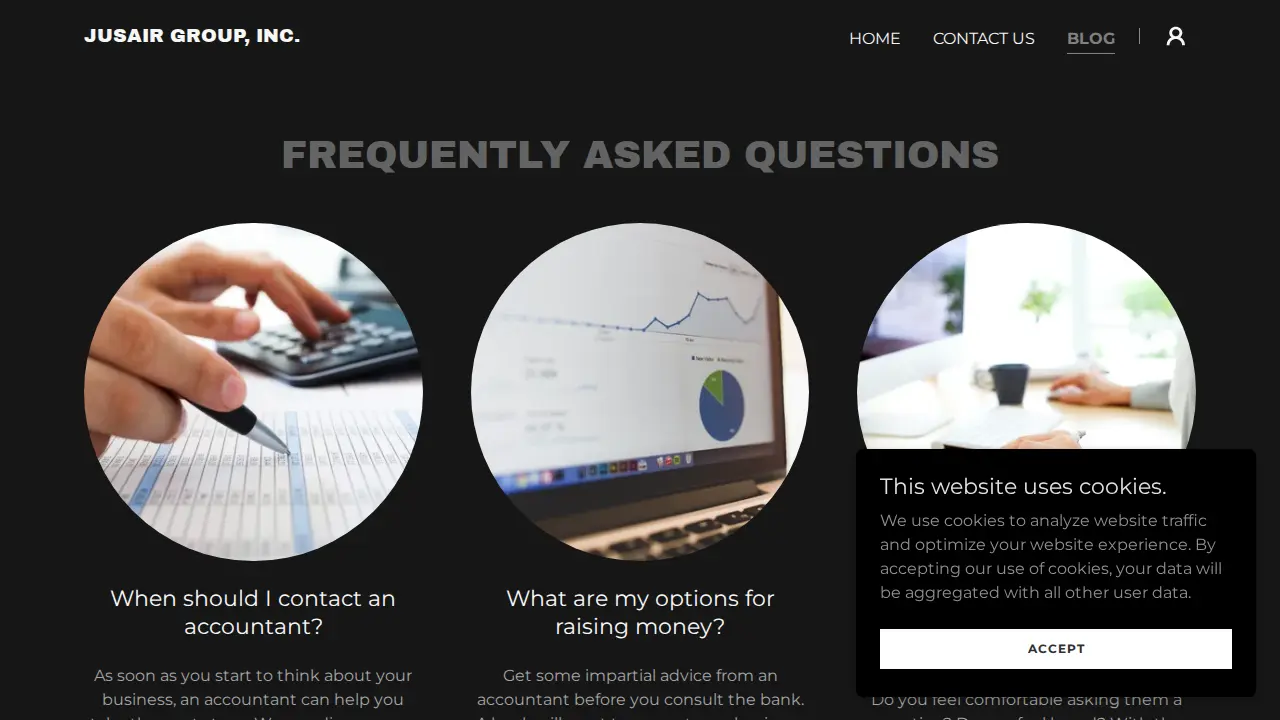 JUSAIR GROUP, INC Accounting and Tax Services page