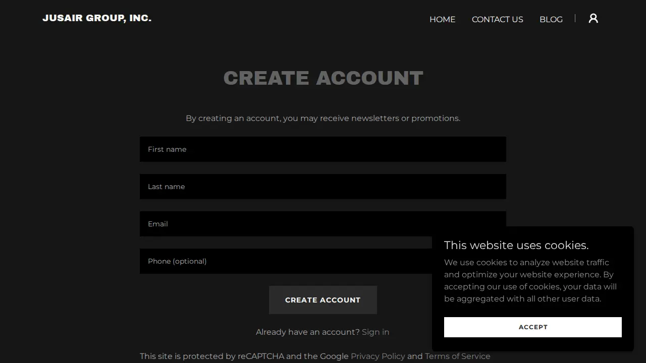 JUSAIR GROUP, INC Accounting and Tax Services page