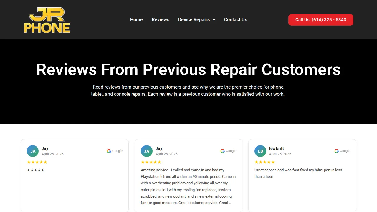 JPR- Phone & Console Repair Xbox Nintendo PlayStation page