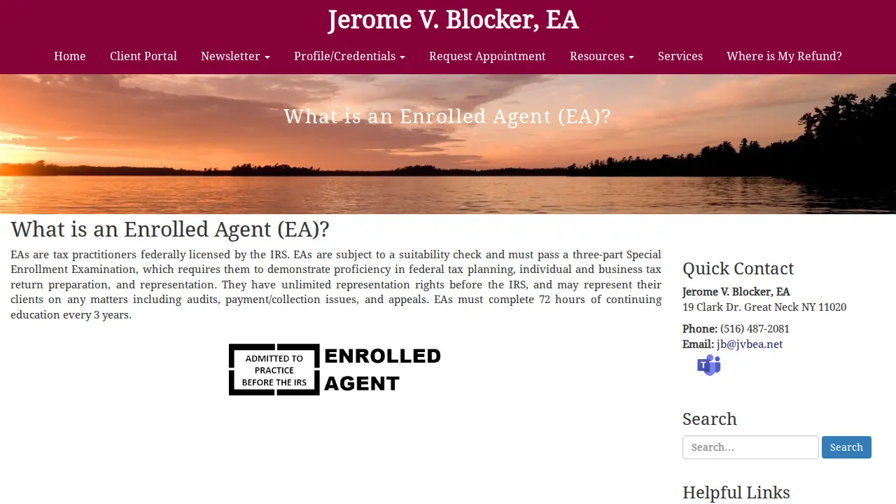 Jerome V. Blocker, EA page