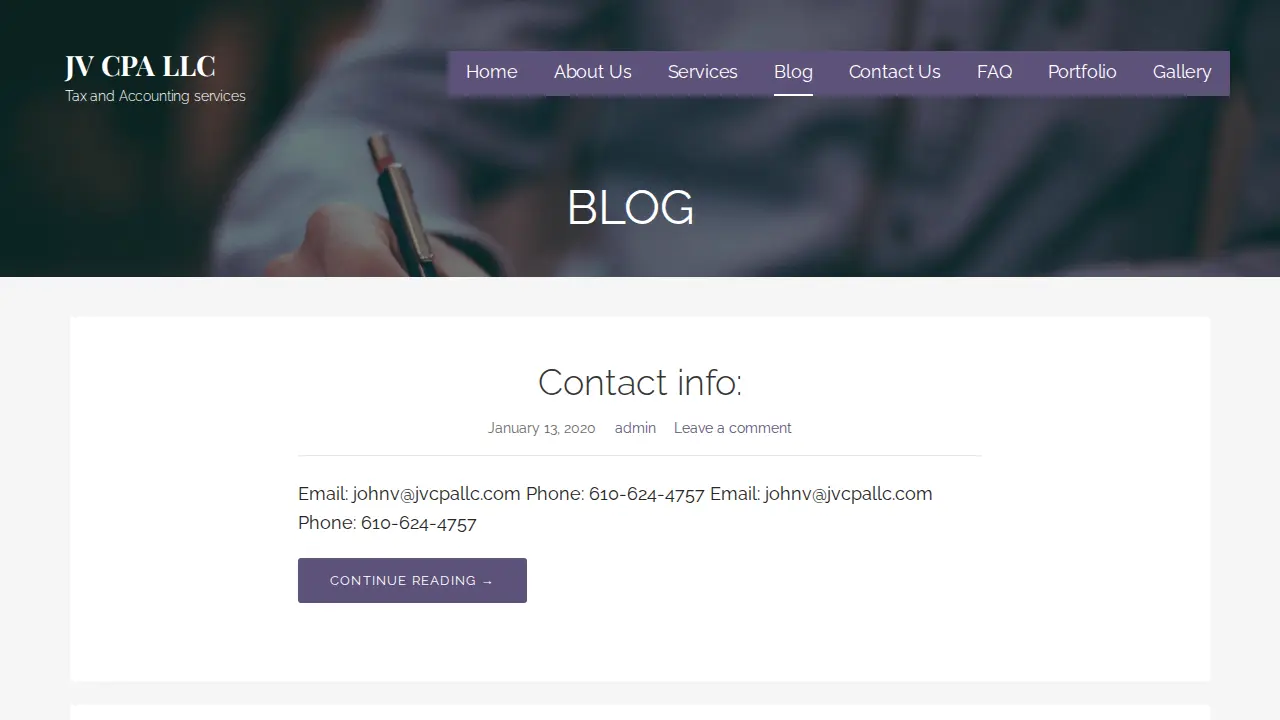 JV CPA LLC page