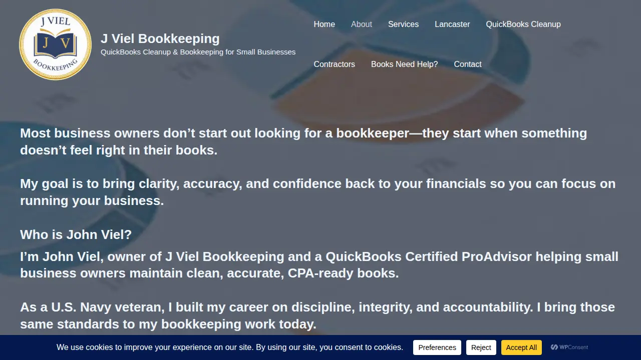 J Viel Bookkeeping page